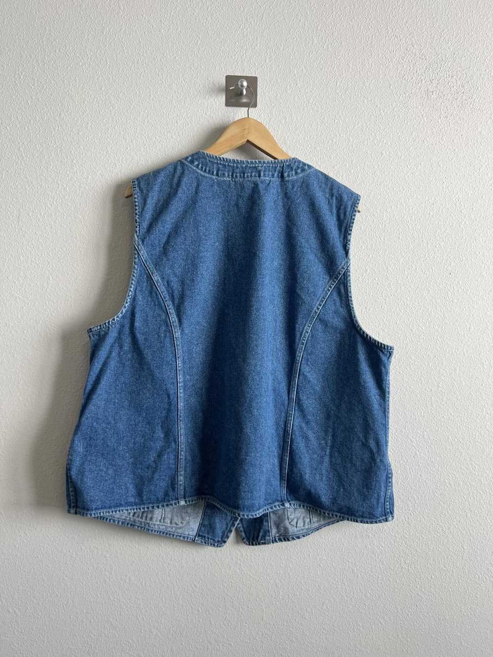 Designer Vintage Denim Jean Utilty Vest Pockets o… - image 7