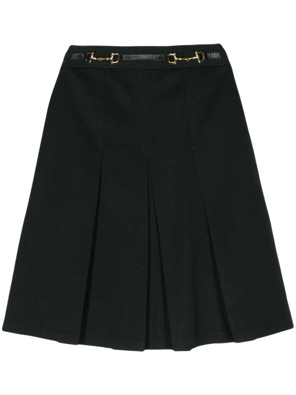 Céline Pre-Owned 1970s horsebit pleated skirt - G… - image 1