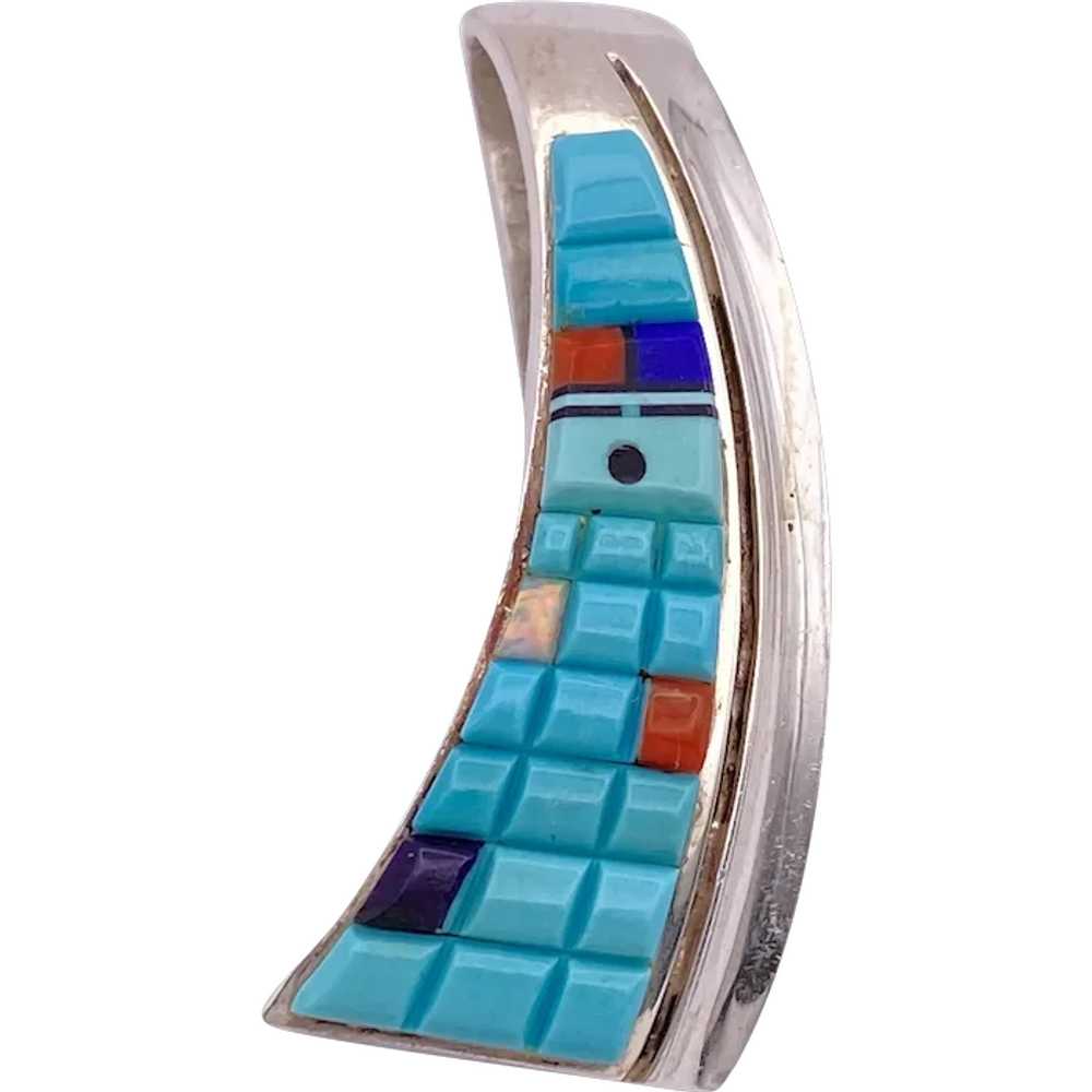 Native American Crafted Maize Colorful Inlay Pend… - image 1