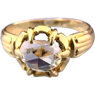 Antique French 18K & Diamond Ring - image 1