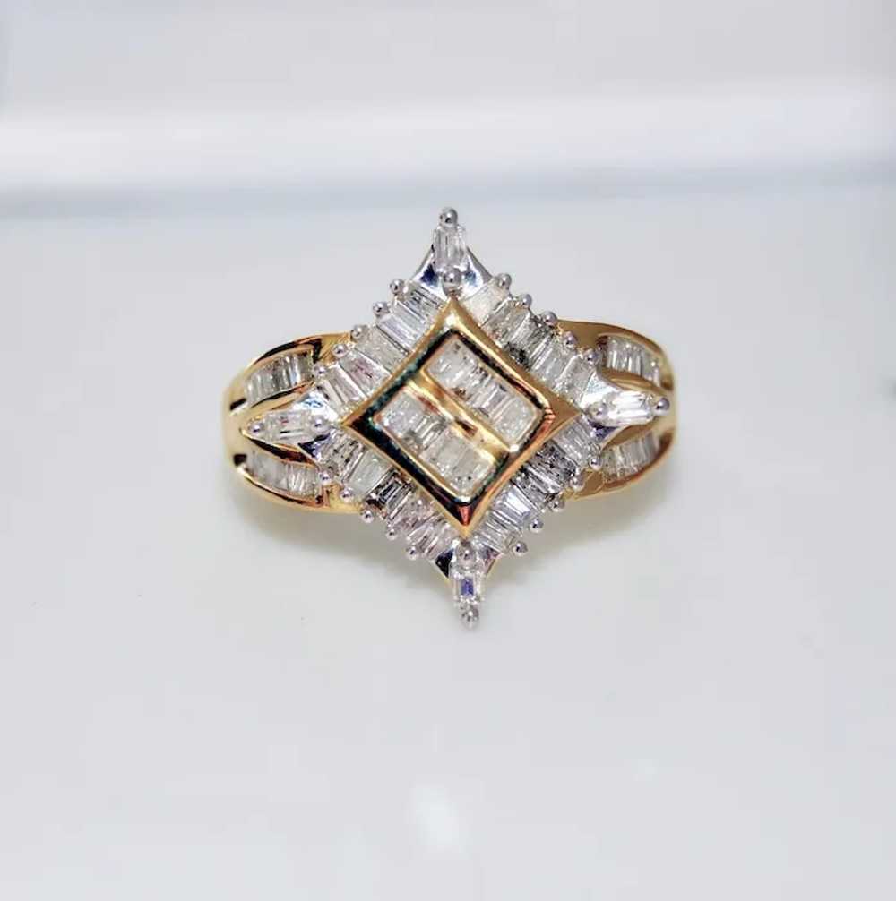 Diamond 1ct Baguette Gold Ring - image 10