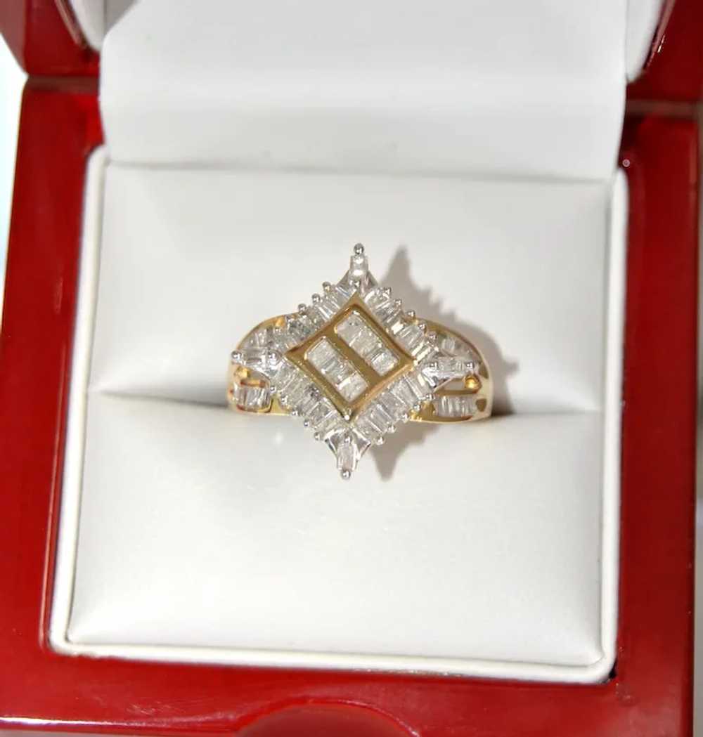 Diamond 1ct Baguette Gold Ring - image 11