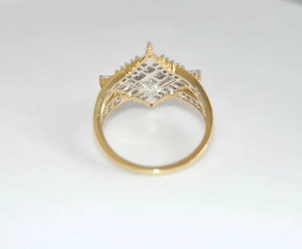 Diamond 1ct Baguette Gold Ring - image 12