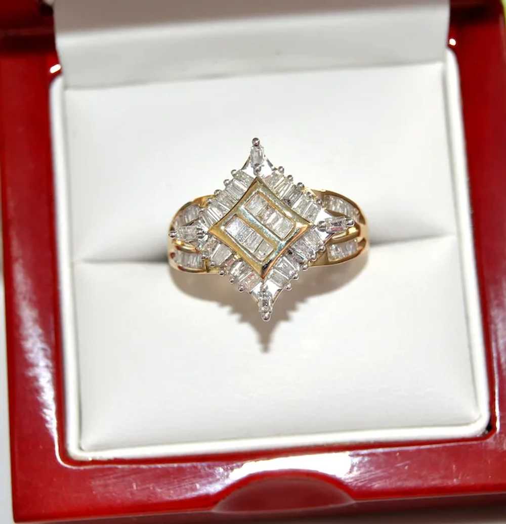 Diamond 1ct Baguette Gold Ring - image 6