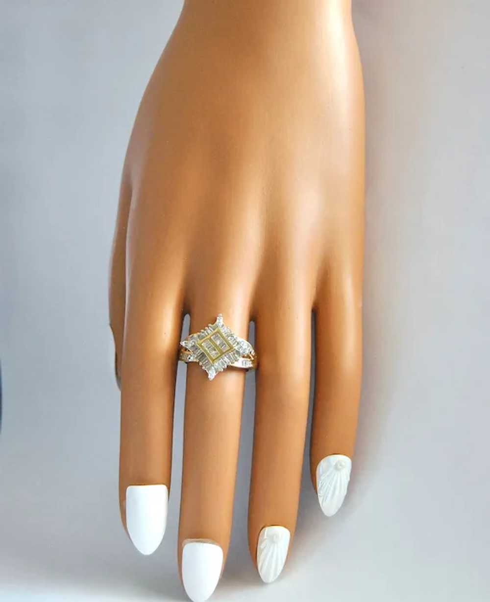 Diamond 1ct Baguette Gold Ring - image 7