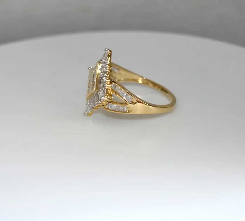 Diamond 1ct Baguette Gold Ring - image 9