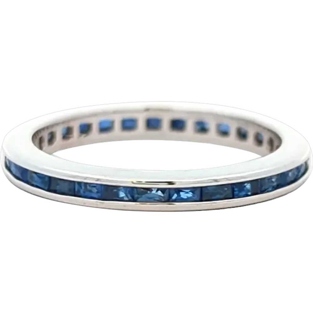 Estate Sapphire Eternity Band in 14kt White Gold - image 1