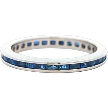 Estate Sapphire Eternity Band in 14kt White Gold - image 1