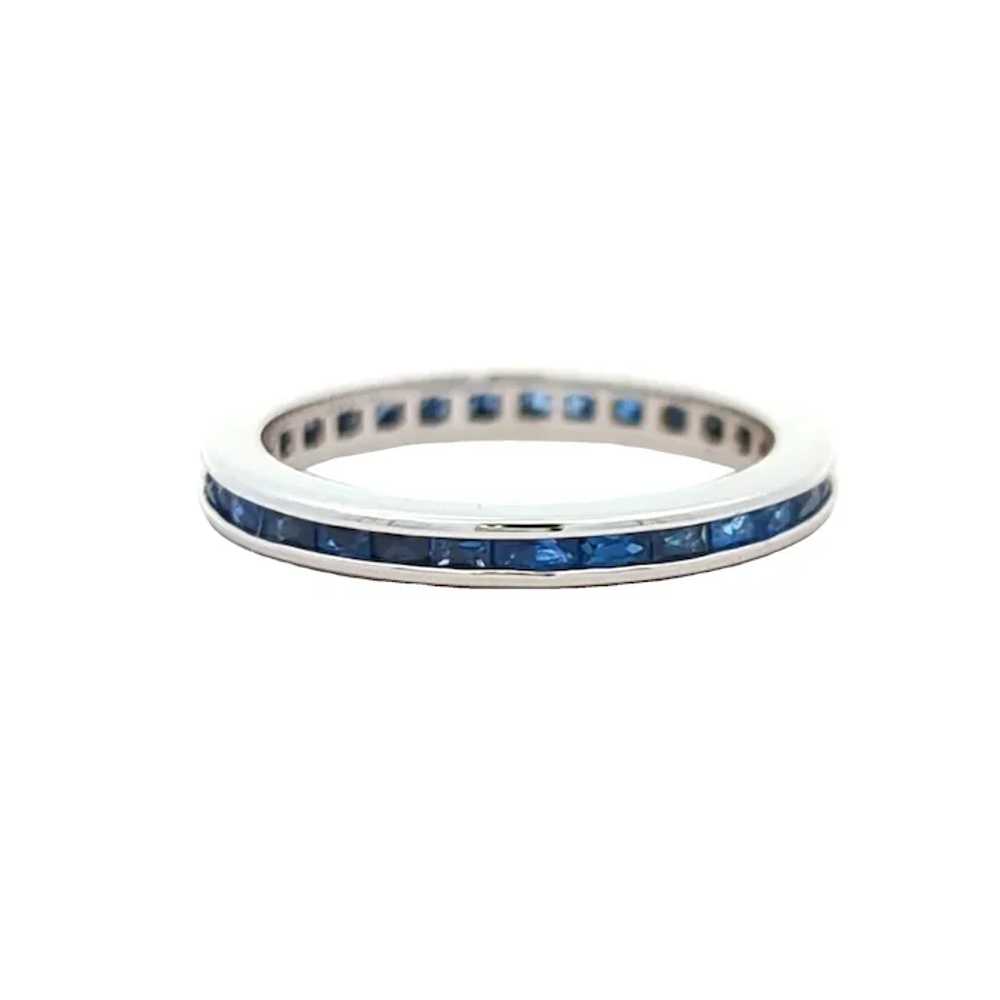 Estate Sapphire Eternity Band in 14kt White Gold - image 2