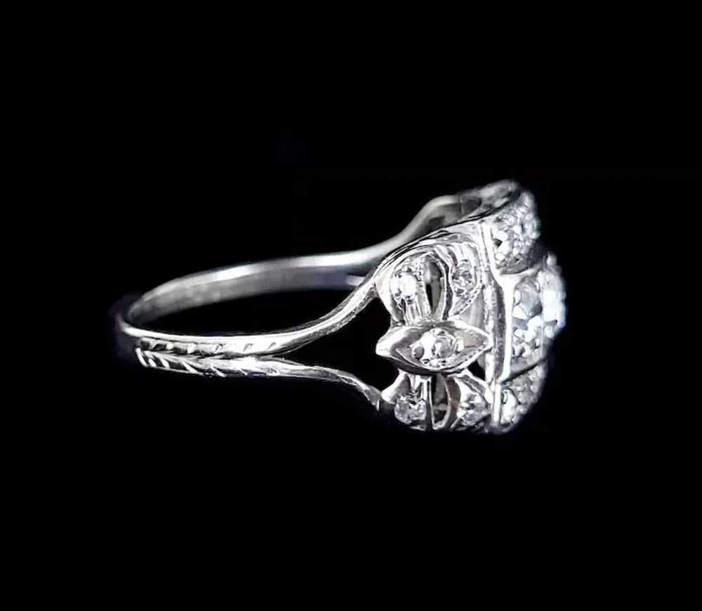 Antique Deco Platinum .82cttw Mine Cut Diamond We… - image 3