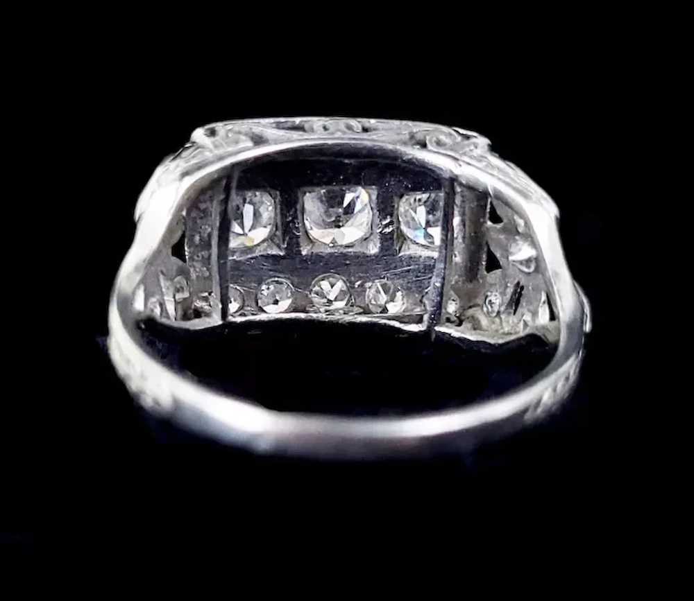 Antique Deco Platinum .82cttw Mine Cut Diamond We… - image 5