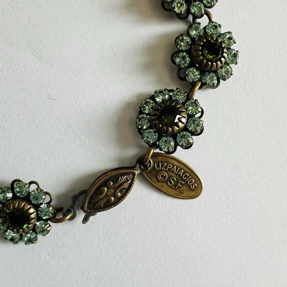 Liz Palacios Bracelet Antique Gold-tone, Green Rh… - image 3