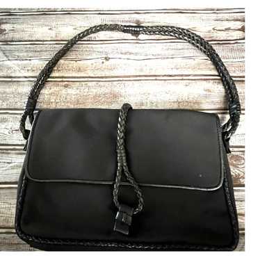 Vintage SIGRID OLSEN  Black Leather Shoulder Handb