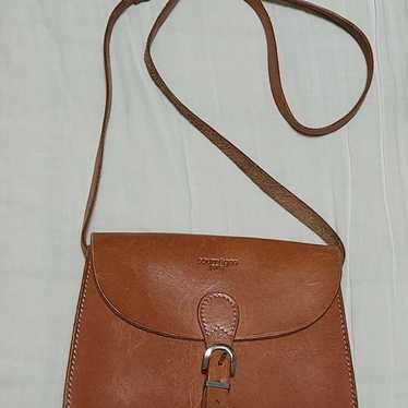 Vintage Courreges Paris Purse Tan Pebble good Leather Crossbody Shoulder Bag