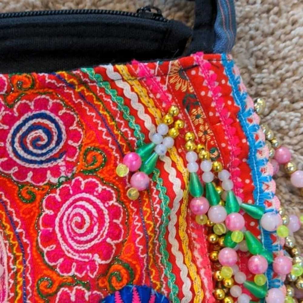 Handmade Thai Crossbody Bag Colorful Boho Chic Be… - image 4