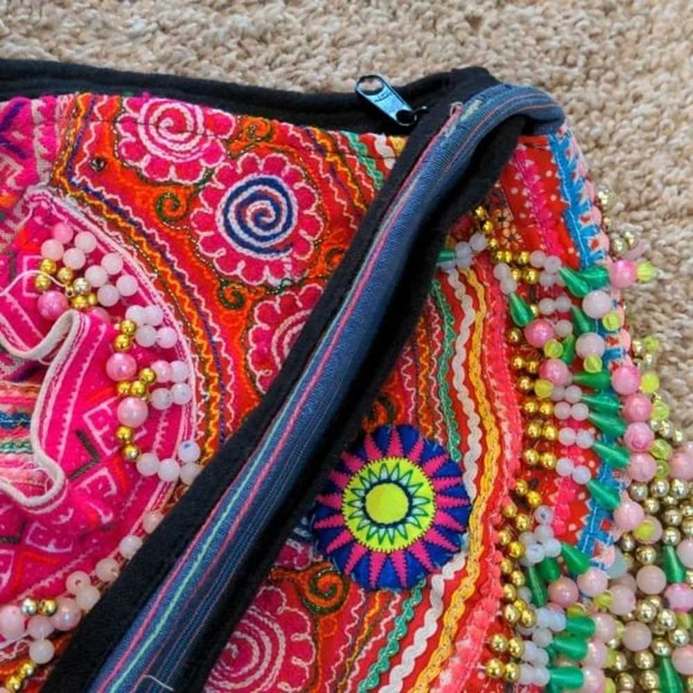 Handmade Thai Crossbody Bag Colorful Boho Chic Be… - image 5