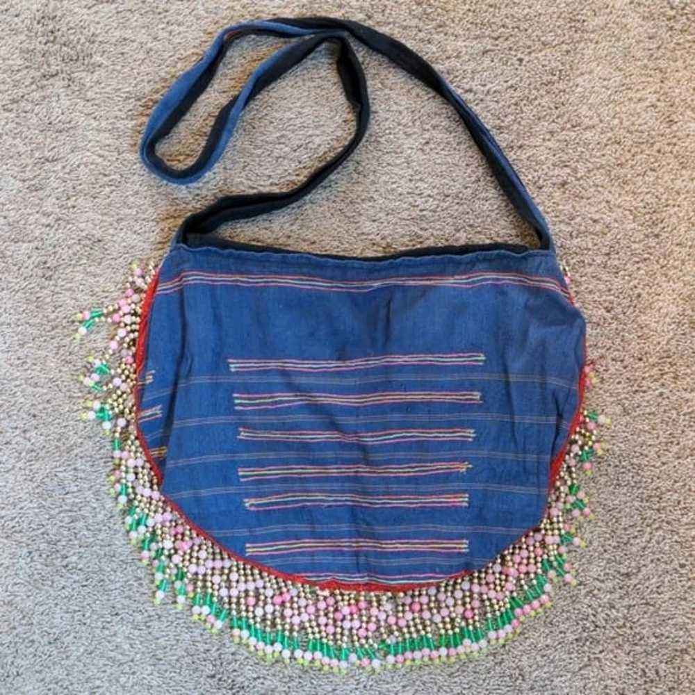 Handmade Thai Crossbody Bag Colorful Boho Chic Be… - image 6