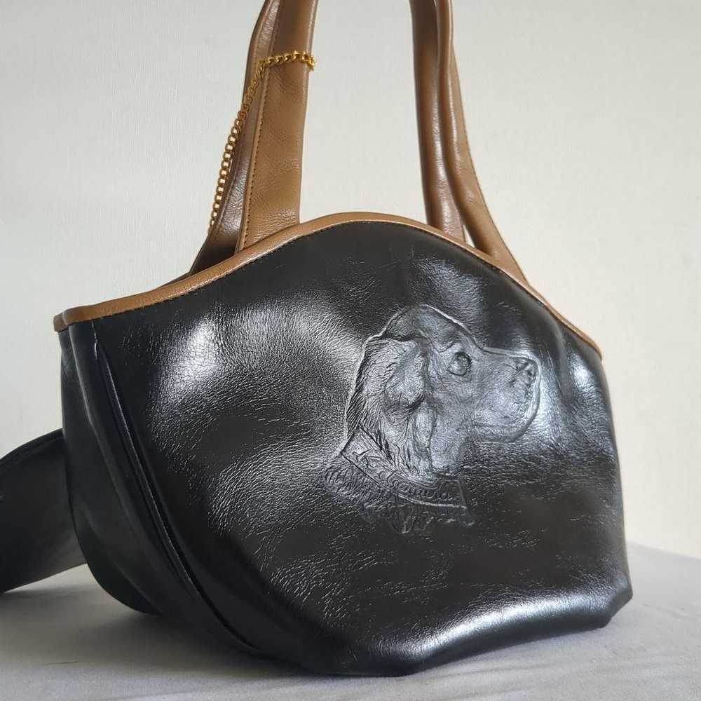 Kitamura handbag, leather, black, featuring a lar… - image 9