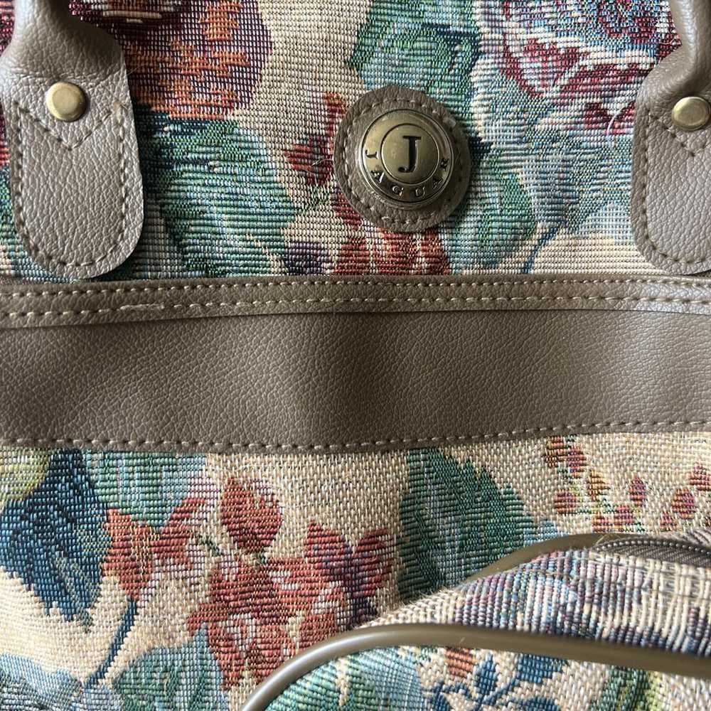 Vintage tapestry travel bag with make up bag - image 2