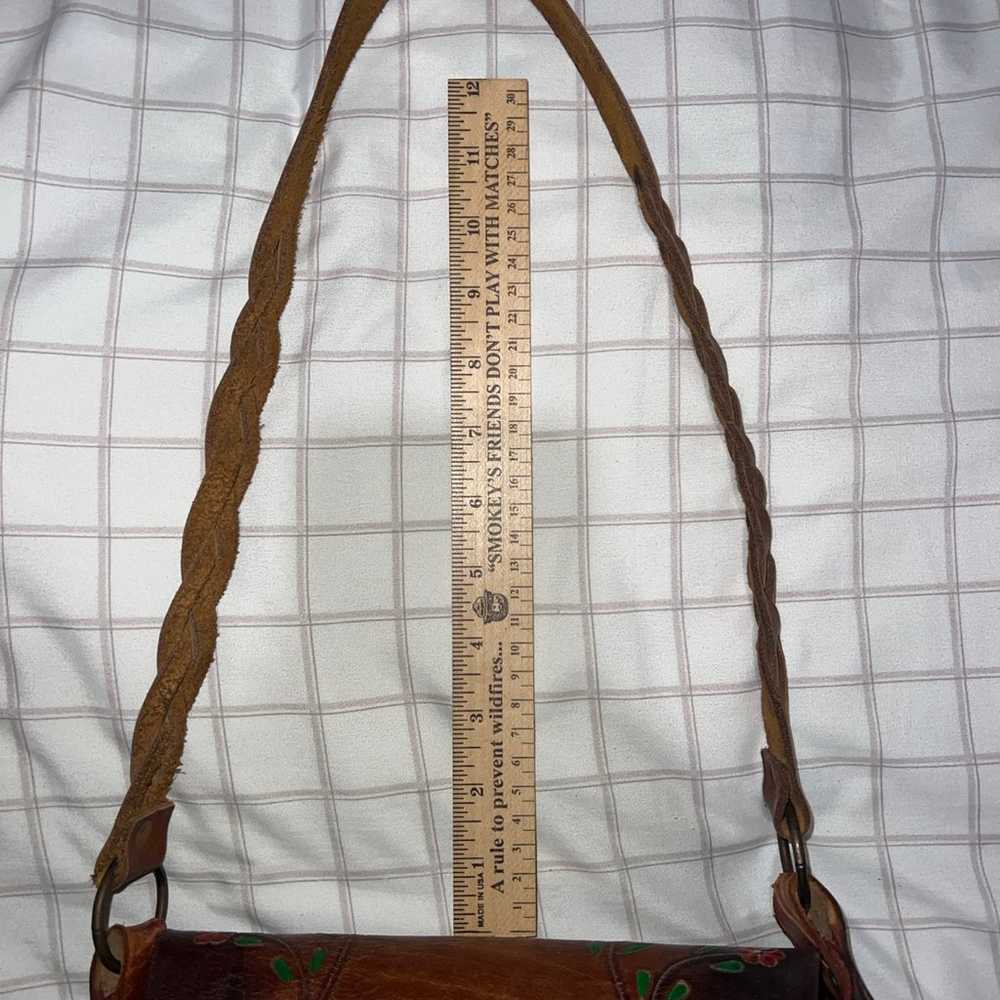 Vintage 70s Boho Leather Purse made in Mexico - image 6