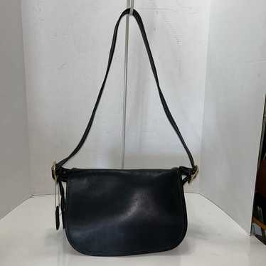 Vintage coach bag #9951 Black Leather Shoulder Ba… - image 1