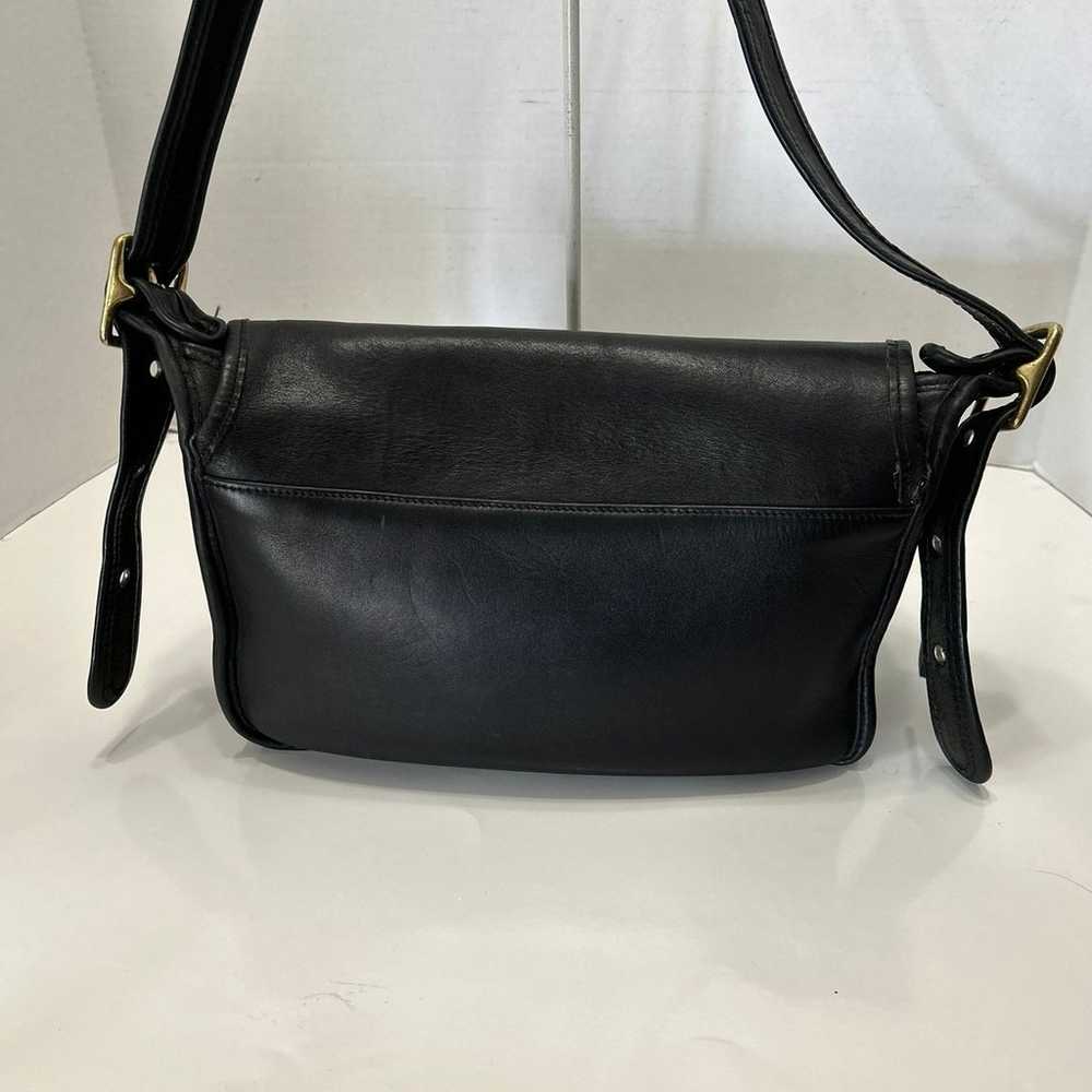 Vintage coach bag #9951 Black Leather Shoulder Ba… - image 3