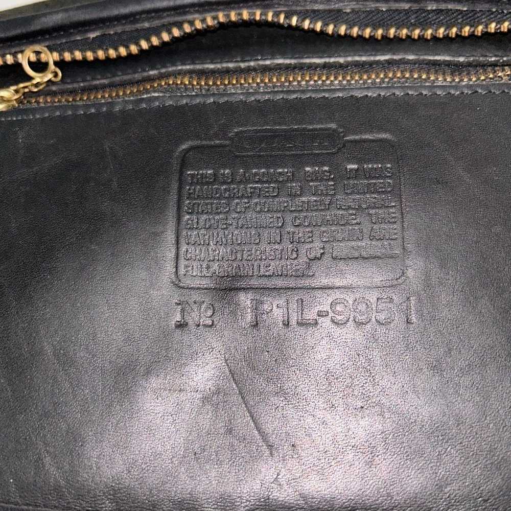 Vintage coach bag #9951 Black Leather Shoulder Ba… - image 7