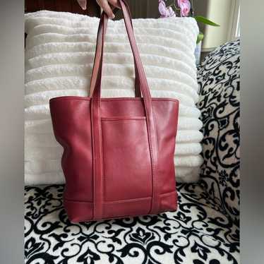 Vintage Coach Red Leather Hampton Bag