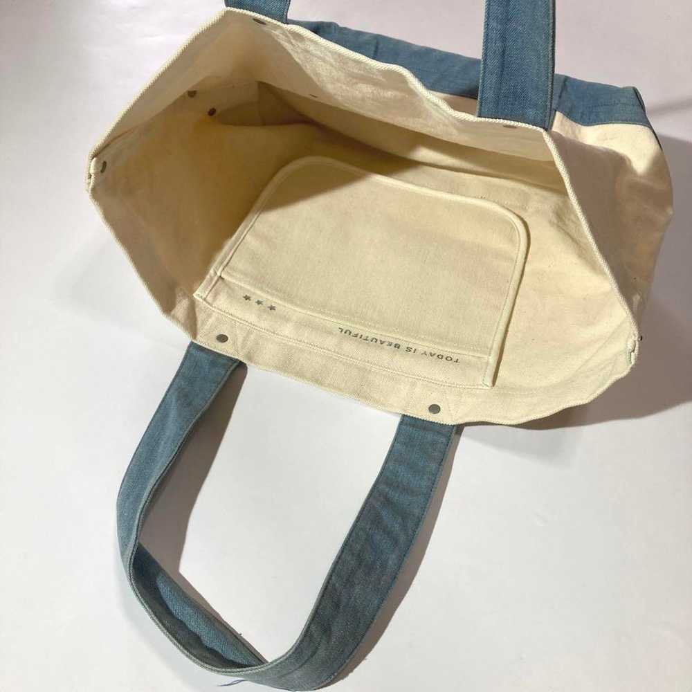 Ron Herman Canvas Denim Tote Bag Off White Minato… - image 4