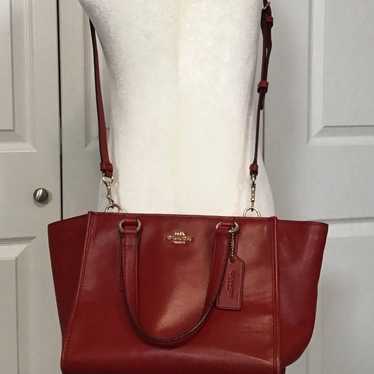 Coach Vintage Red Leather Shoulder/Crossbody Bag … - image 1