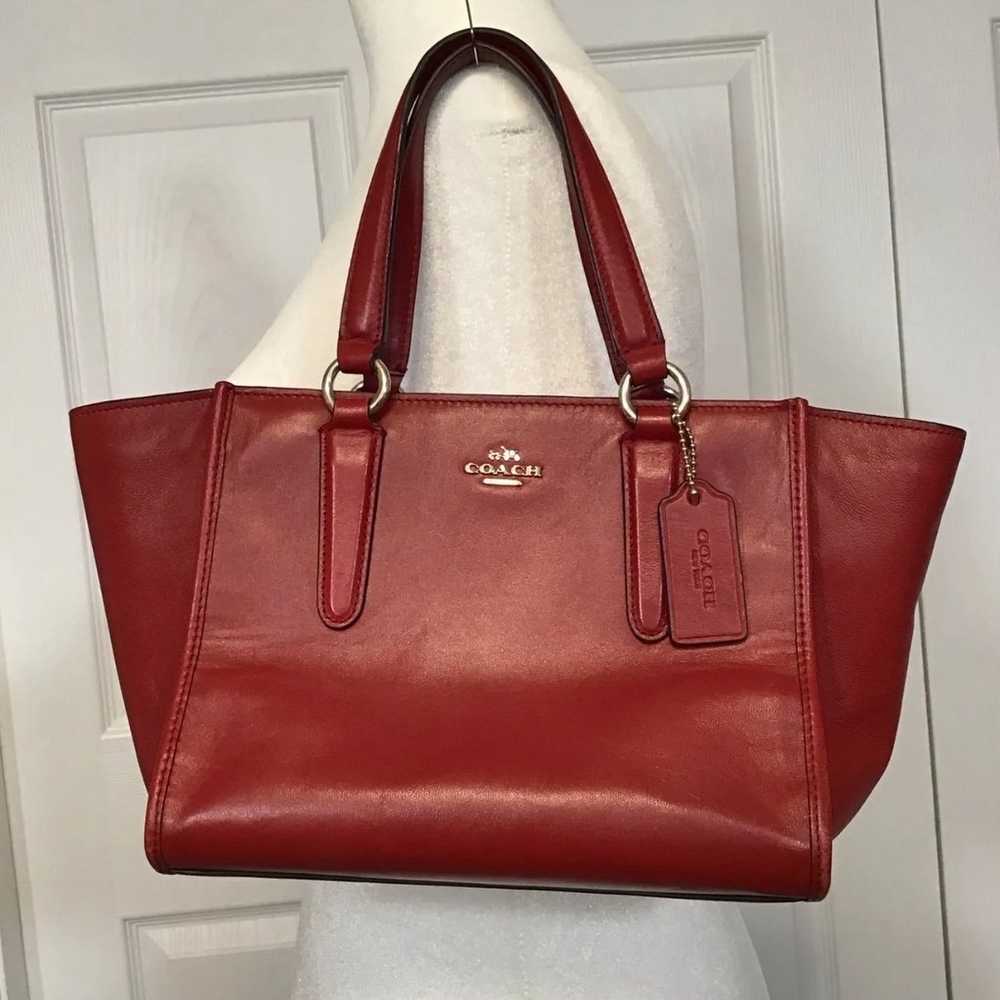 Coach Vintage Red Leather Shoulder/Crossbody Bag … - image 2