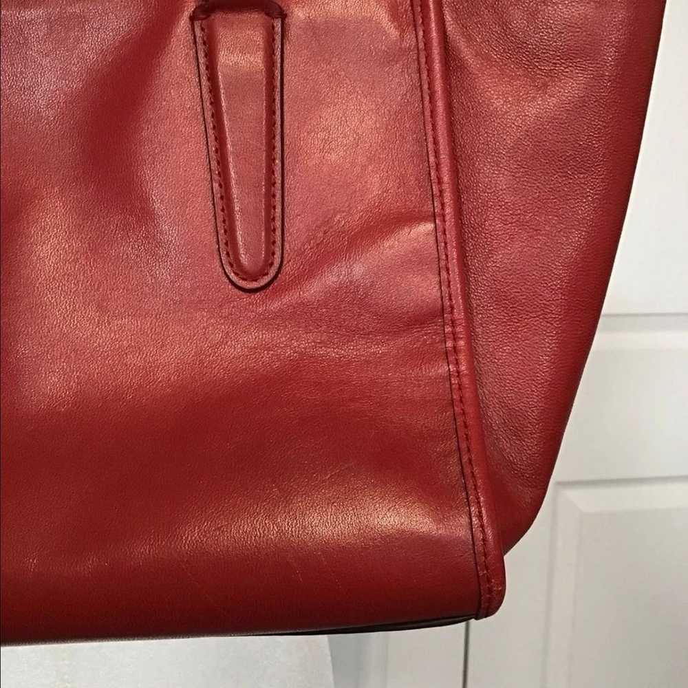 Coach Vintage Red Leather Shoulder/Crossbody Bag … - image 4