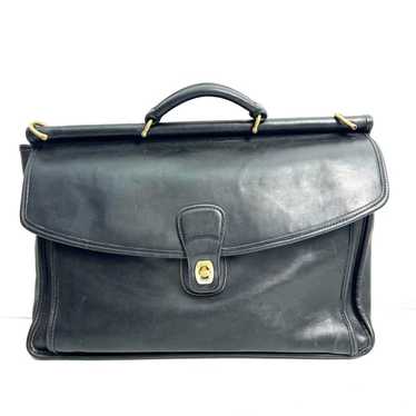 Vintage Coach Beekman Large Black Leather Briefca… - image 1