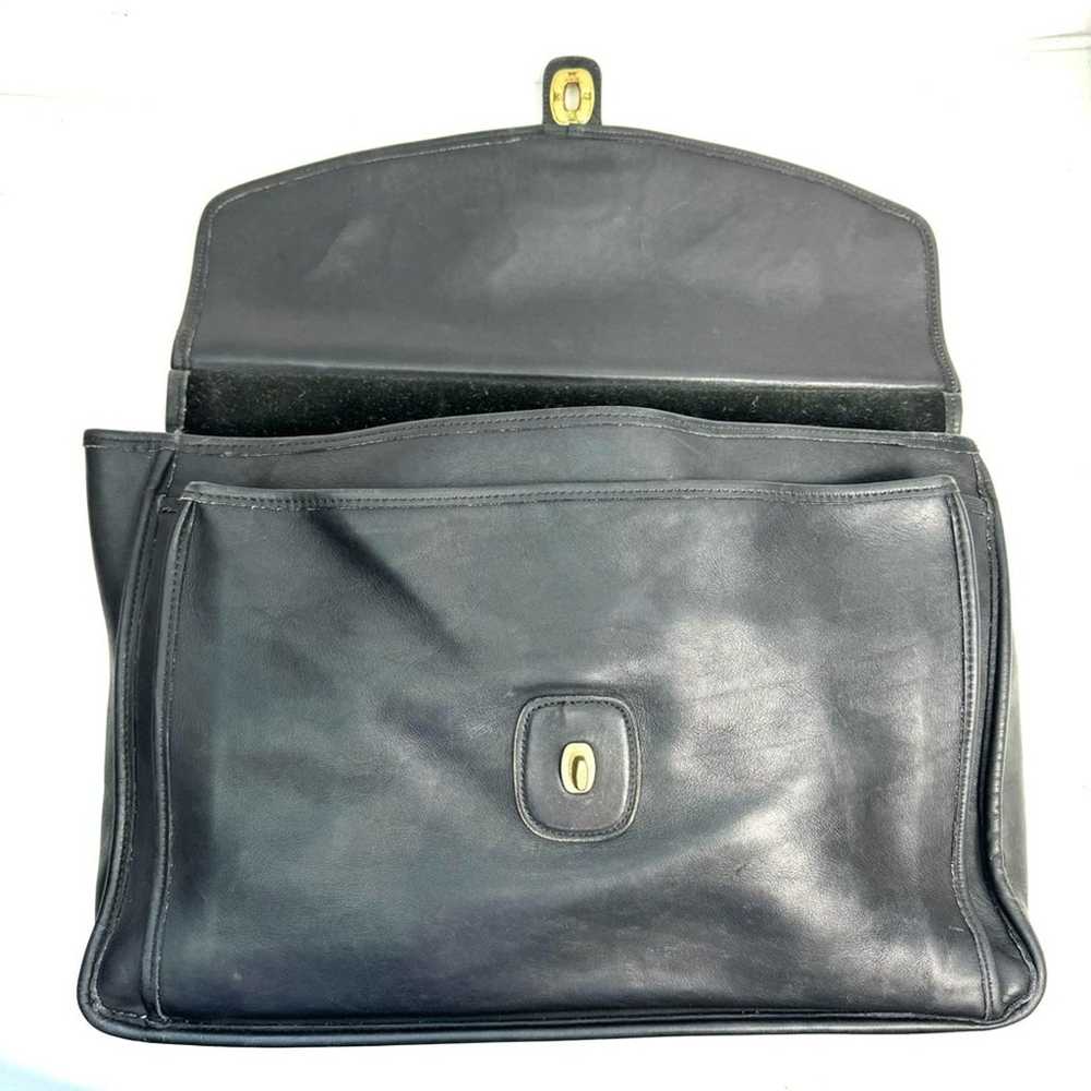 Vintage Coach Beekman Large Black Leather Briefca… - image 2