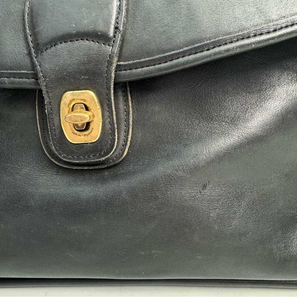 Vintage Coach Beekman Large Black Leather Briefca… - image 3