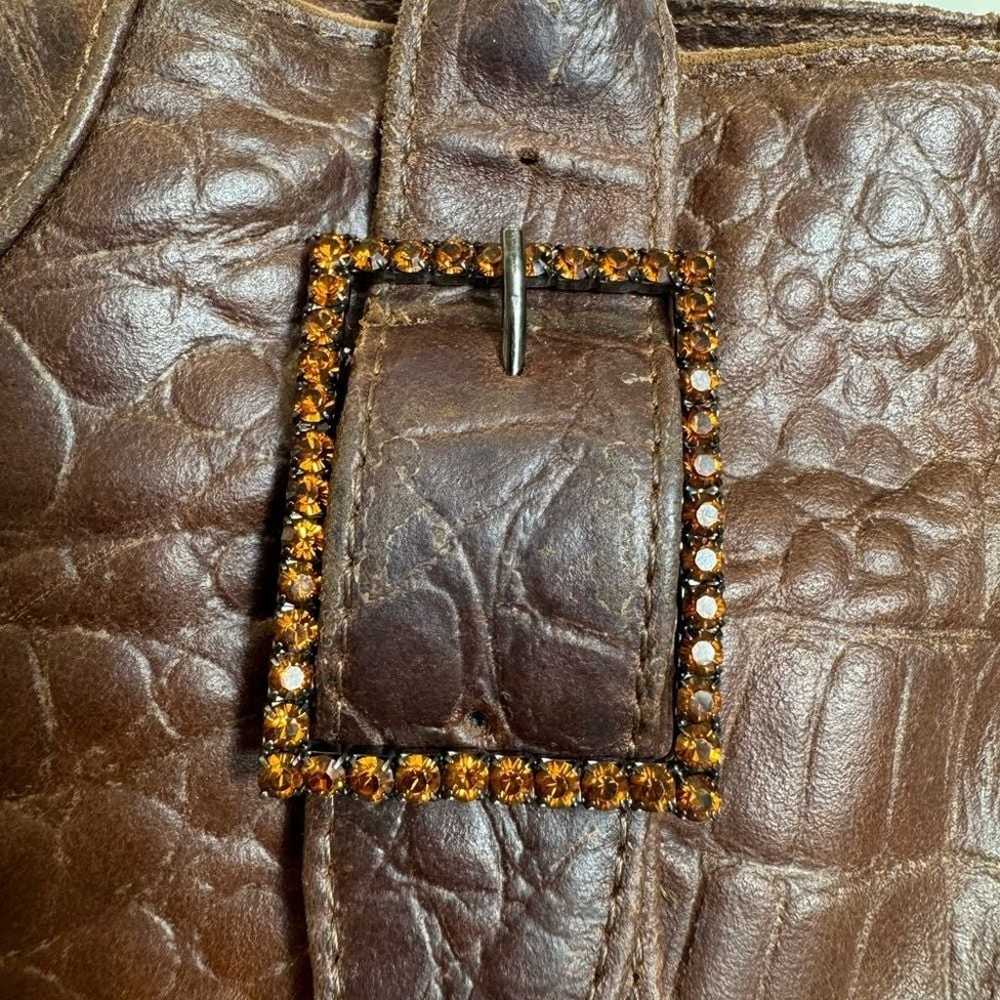 Vintage Genuine Leather Crocodile Handbag - image 4