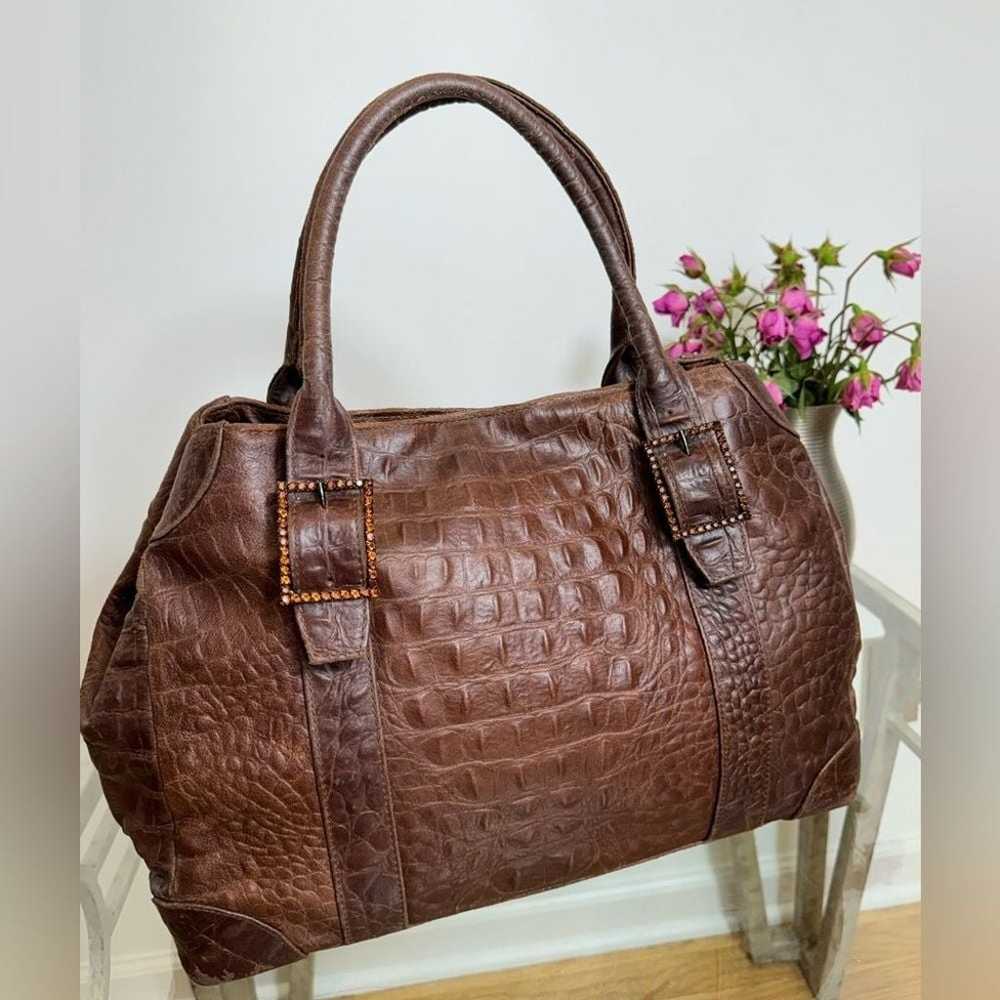 Vintage Genuine Leather Crocodile Handbag - image 7