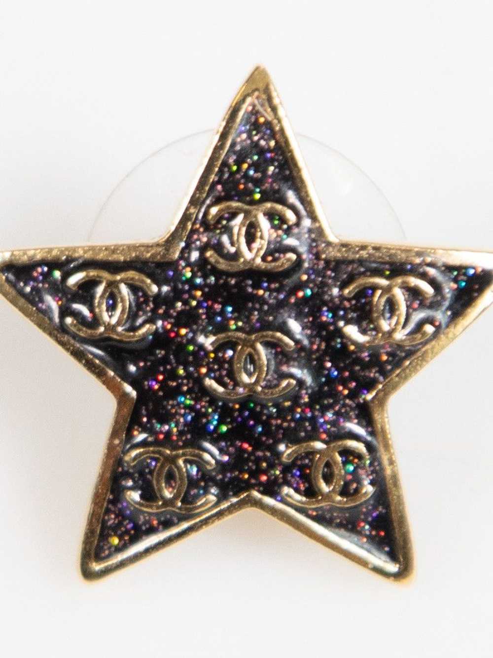 Chanel Glitter CC Logo Star Earrings - image 5