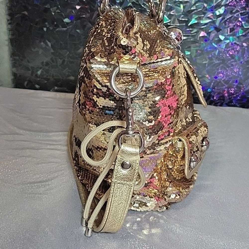 Coach RARE Y2k Vintage XL Gold Sequin 'Spotlight'… - image 3