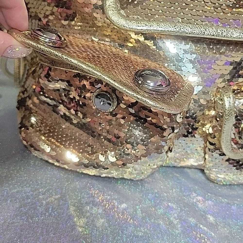 Coach RARE Y2k Vintage XL Gold Sequin 'Spotlight'… - image 7