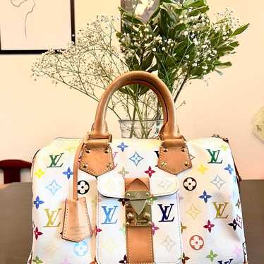 Louis Vuitton white, Print, Multicolor speedy 30 … - image 1