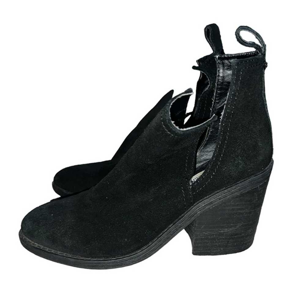 Steve Madden Sharini Black Leather Suede Ankle Bo… - image 2