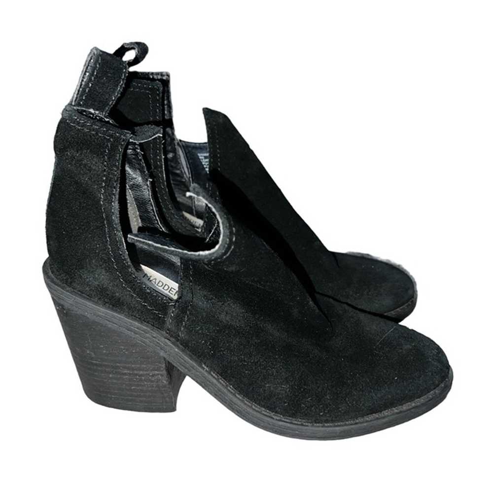 Steve Madden Sharini Black Leather Suede Ankle Bo… - image 8