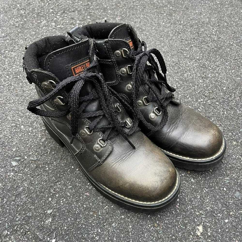 vintage 2000s black harley davidson boots - image 1