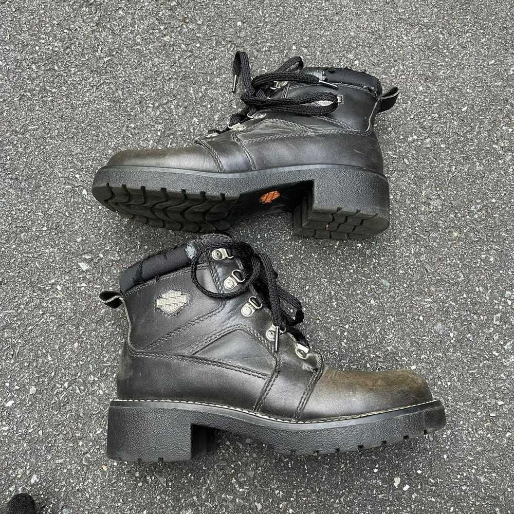 vintage 2000s black harley davidson boots - image 2