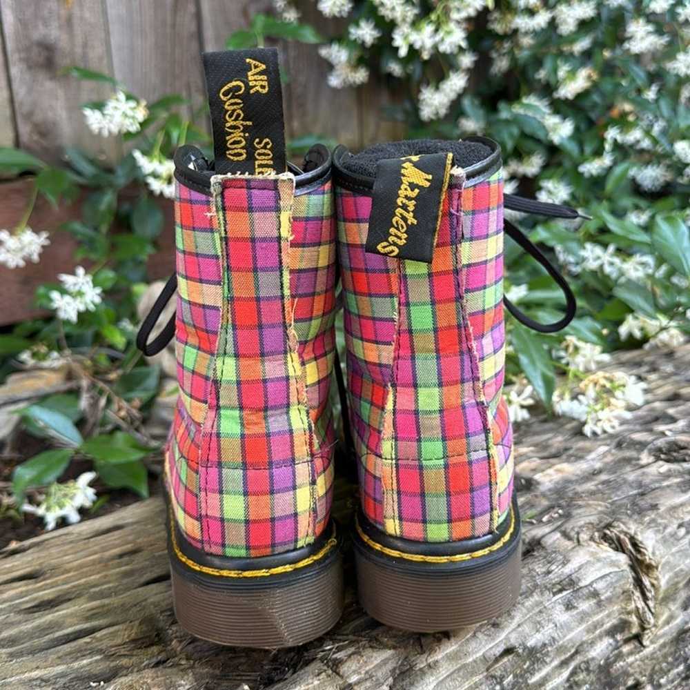 Vtg Dr. Martens 1460 Checkered Fabric Boots Engla… - image 4