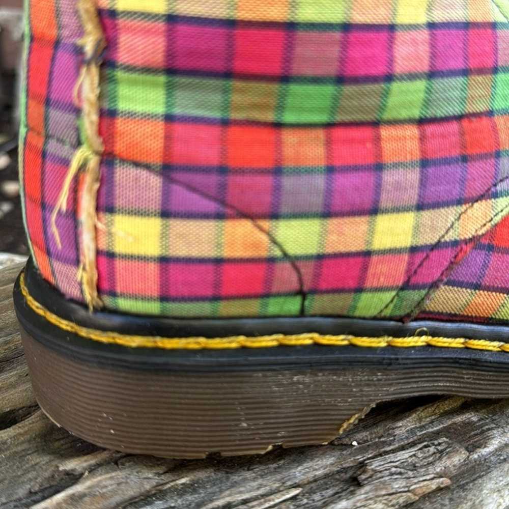 Vtg Dr. Martens 1460 Checkered Fabric Boots Engla… - image 9