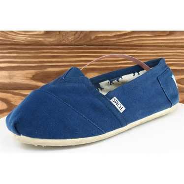 Toms Sz 8 M Blue Round Toe Flat Fabric