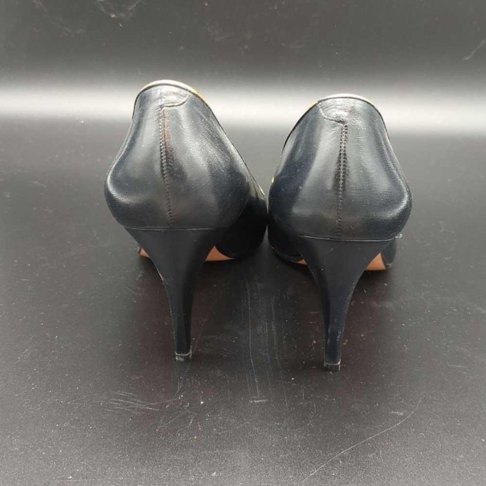 Vintage Bally Black and gold leather high heels s… - image 4