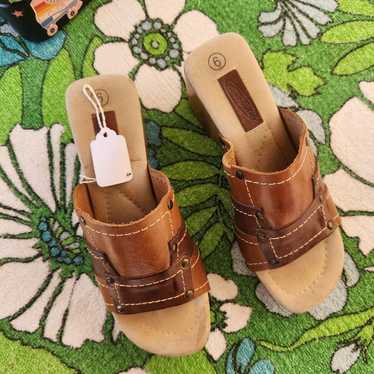 Vintage y2k wooden platform sandals